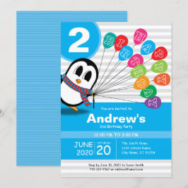 Einladung zu niedlichen Pinguinen Geburtstagsfeier