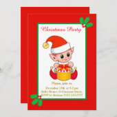 Einladung zu niedlichen Weihnachtselfen (Vorne/Hinten)