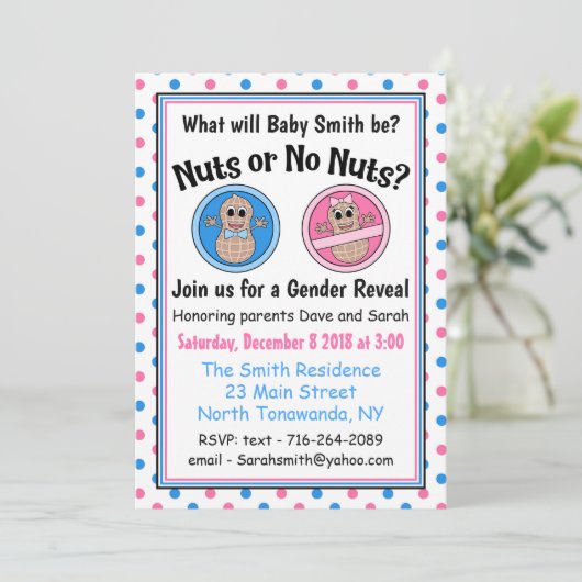 Einladung zu Nüsse oder Nüsse (Stehend Vorderseite)