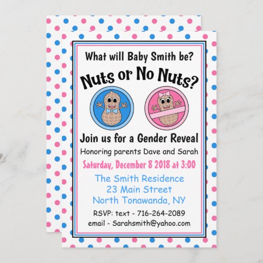 Einladung zu Nüsse oder Nüsse (Vorne/Hinten)