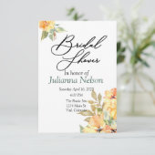 Einladung zu orangefarbenen und gelben Aquarellfar (Stehend Vorderseite)