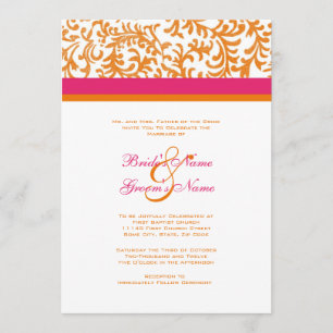 Einladung zu Orangen und Rosa Hochzeiten
