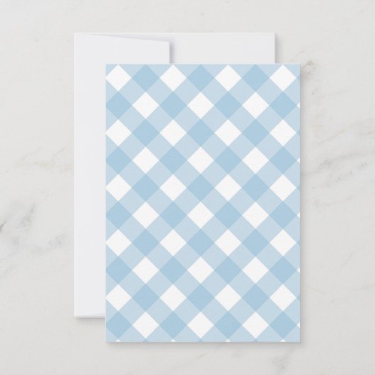 Einladung zu Ostern, Blauer Gingham, Wasserfarbe (Rückseite)