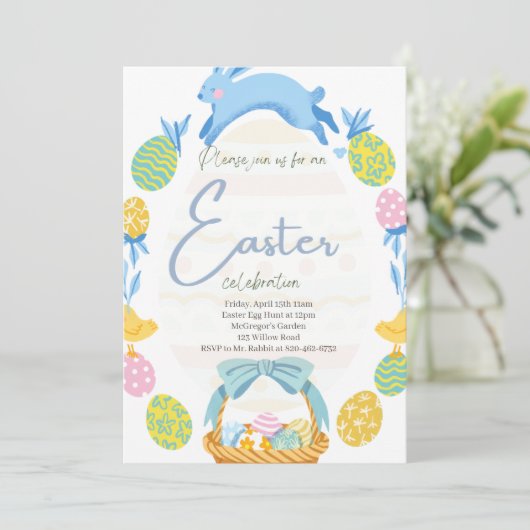 Einladung zu Ostern, Eizelljagd (Stehend Vorderseite)