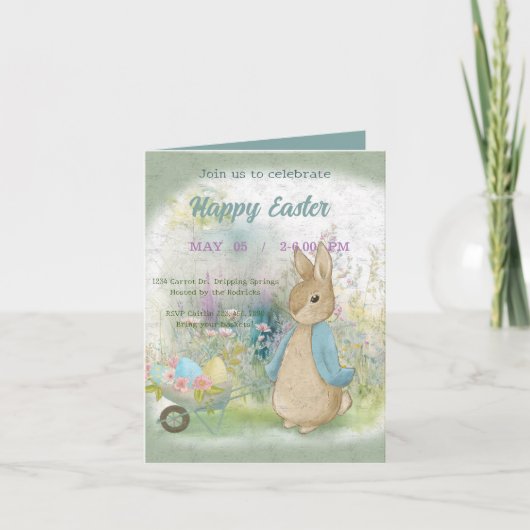 Einladung zu Ostern mit Peter Rabbit (Vorderseite)