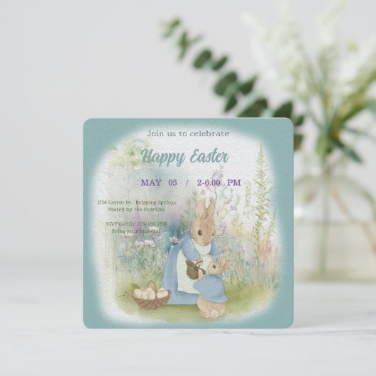 Einladung zu Ostern mit Peter Rabbit (Stehend Vorderseite)