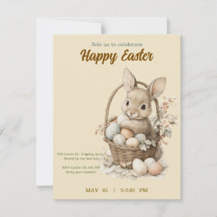 Einladung zu Ostern mit süßem Kaninchen
