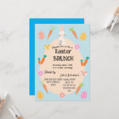 Einladung zu Ostern | Niedliche Pastel Bunny & Egg (Vorderseite/Rückseite Beispiel)