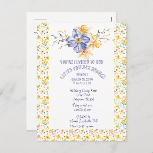 Einladung zu Ostern Potluck Brunch (Vorne/Hinten)