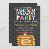 Einladung zu Pancake und Pajamas Geburtstag (Vorne/Hinten)