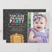 Einladung zu Pancake und Pajamas Geburtstag (Vorne/Hinten)