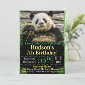 Einladung zu Panda zum Geburtstag (Stehend Vorderseite)