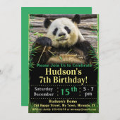 Einladung zu Panda zum Geburtstag (Vorne/Hinten)