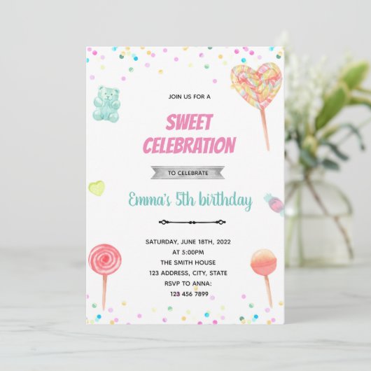 Einladung zu Pastelkerzen (Stehend Vorderseite)