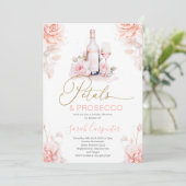 Einladung zu Petals und Prosecco Bridal Dusche (Stehend Vorderseite)