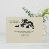 Einladung zu Pferd und Jokey (Stehend Vorderseite)