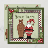 Einladung zu Pferd und Weihnachtsfeier (Vorne/Hinten)