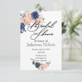 Einladung zu Pfirsich und Blumen (Stehend Vorderseite)