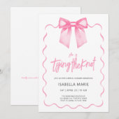 Einladung zu Pink Bow Script Bridal Dusche (Vorne/Hinten)