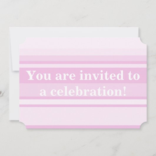 Einladung zu pinkfarbenen Babystreifen (Vorderseite)