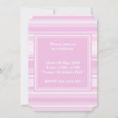 Einladung zu pinkfarbenen Babystreifen (Rückseite)