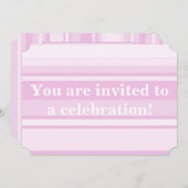 Einladung zu pinkfarbenen Babystreifen (Vorne/Hinten)