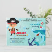 Einladung zu Piraten und Haifischern (Stehend Vorderseite)