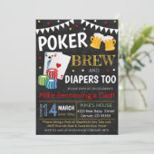 Einladung zu Poke and Beer Baby Shower (Stehend Vorderseite)