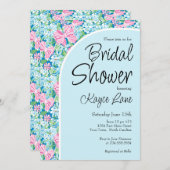 Einladung zu Preppy Blue and Pink Bridal Dusche (Vorne/Hinten)