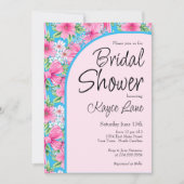 Einladung zu Preppy Blue and Pink Bridal Dusche (Vorderseite)