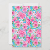 Einladung zu Preppy Blue and Pink Bridal Dusche (Rückseite)