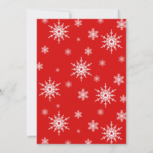 Einladung zu Red Candy Strips und Schneeflocken (Rückseite)