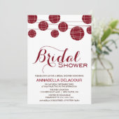 Einladung zu Red Chinese Paper Lantern Bridal Dusc (Stehend Vorderseite)