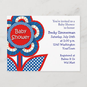 Einladung zu Red, White and Blue Baby Dusche