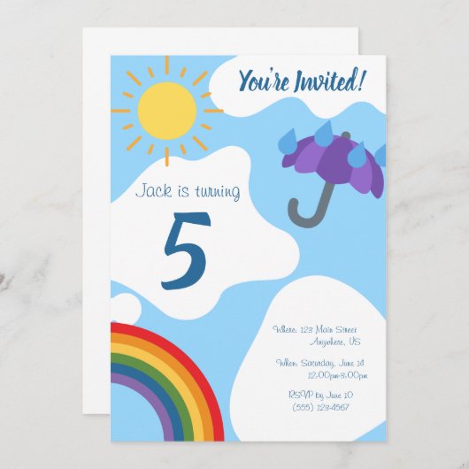 Einladung zu Regen oder Schuhen (Vorne/Hinten)