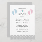 Einladung zu Rosa und Blauer Babydusche (Vorne/Hinten)