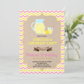 Einladung zu rosa und gelber Limonade (Stehend Vorderseite)