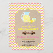 Einladung zu rosa und gelber Limonade (Vorne/Hinten)