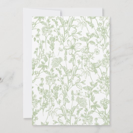 Einladung zu Rosa und Grüner Bogen Bridal Dusche (Rückseite)