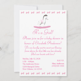 Einladung zu Rosa und Weiß Rocking Horse