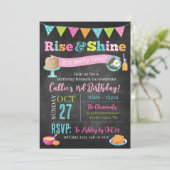 Einladung zu Rosen und Shine Brunch (Chalkboard) (Stehend Vorderseite)