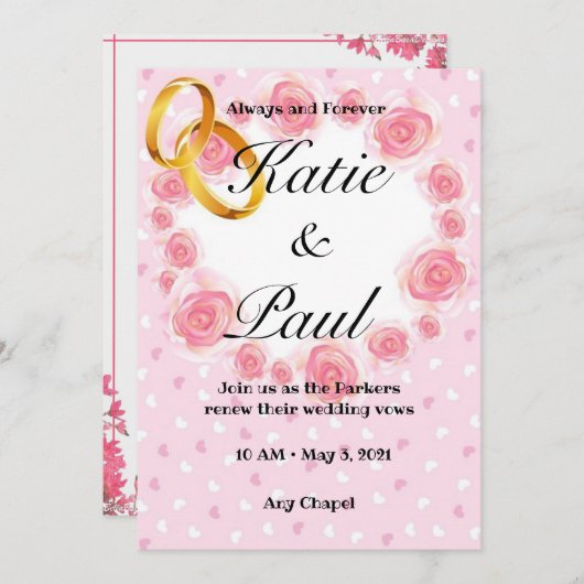 Einladung zu Rosenhochzeiten (Vorne/Hinten)