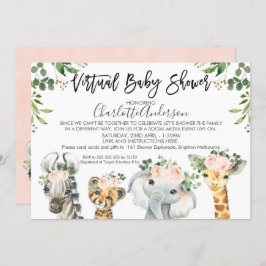 Einladung zu Safari Animals Virtual Baby Shower