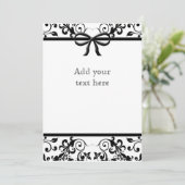 Einladung zu Schwarz-Weiß-Bow (Stehend Vorderseite)