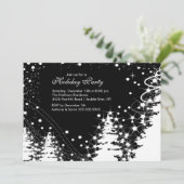 Einladung zu Schwarz-Weiß-Winterurlaub (Stehend Vorderseite)