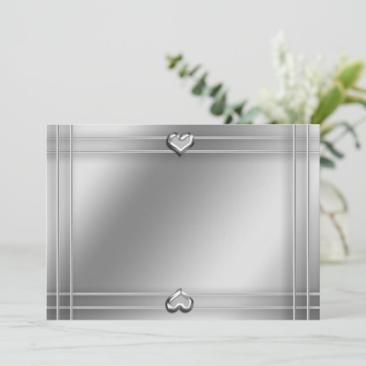 Einladung zu Silberherzen (Stehend Vorderseite)