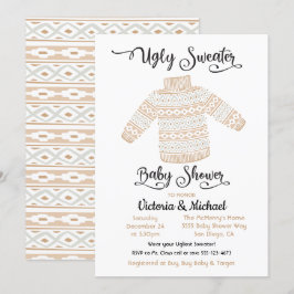 Einladung zu skandinavischen Ugly Sweater Baby Sho