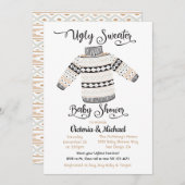 Einladung zu skandinavischen Ugly Sweater Baby Sho (Vorne/Hinten)
