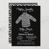 Einladung zu skandinavischen Ugly Sweater Baby Sho (Vorne/Hinten)