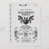 Einladung zu Skeletten & Bat (Vorne/Hinten)